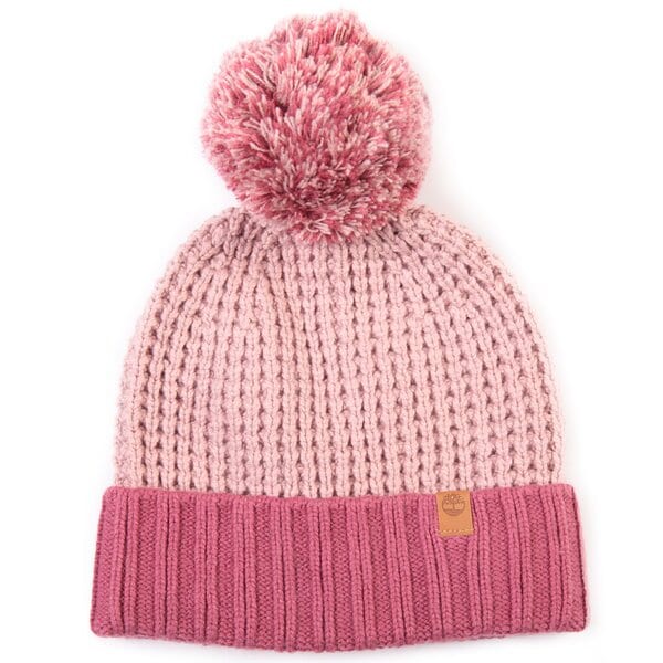 Damska czapka zimowa TIMBERLAND CZAPKA WAFFLE KNIT POM BEANIE j1805695 kolor różowy