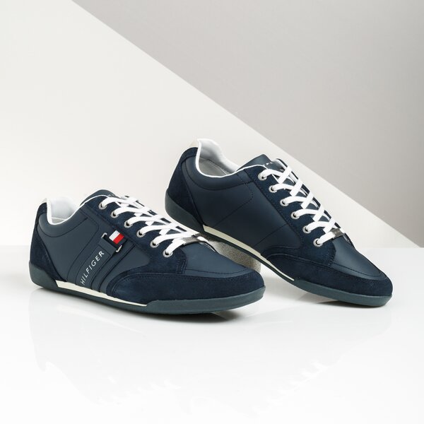 Męskie sneakersy (buty) TOMMY HILFIGER CORPORATE MATERIAL MIX CUPSOLE fm0fm02398403 kolor granatowy