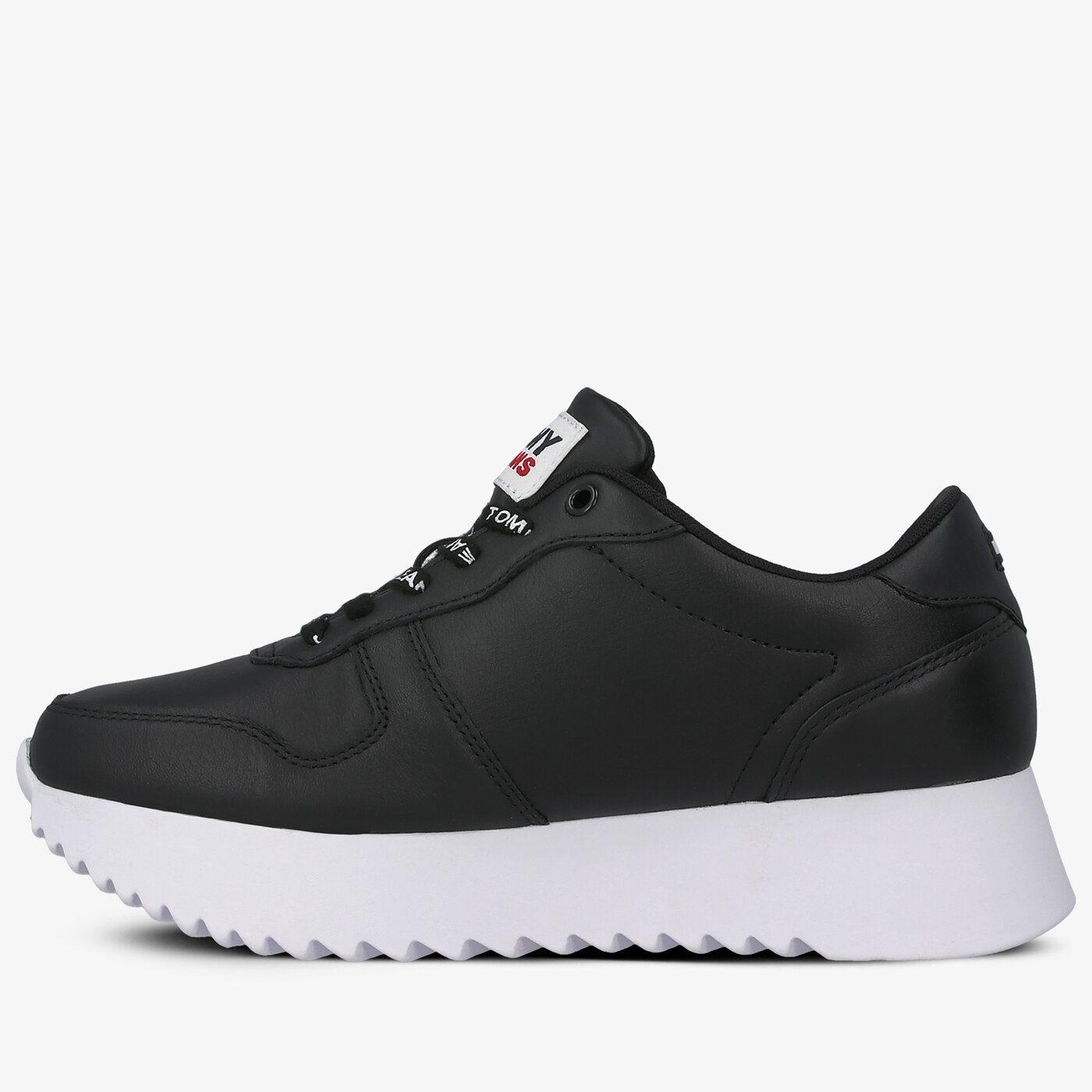 Damskie sneakersy (buty) TOMMY HILFIGER IMOGEN 1A HIGH CLEATED LEATHER en0en01120bds kolor czarny