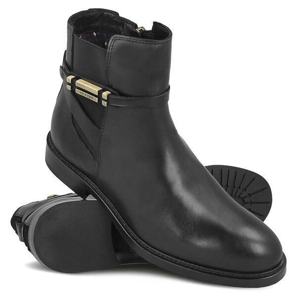 Damskie botki / sztyblety TOMMY HILFIGER HOLLY 15A fw0fw01438990 kolor czarny