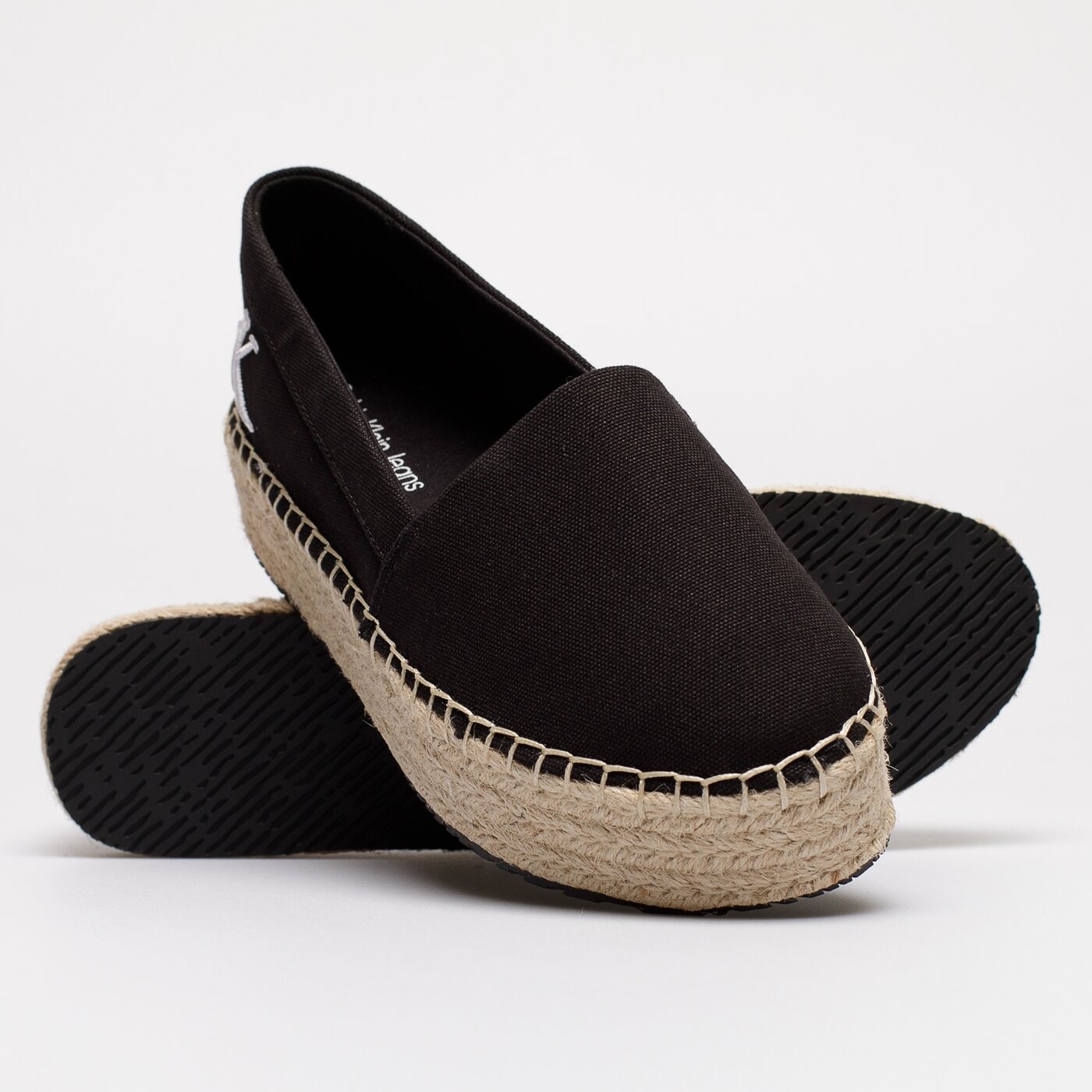 Damskie espadryle CALVIN KLEIN FLATFORM ESPADRILLE yw0yw00661bds kolor czarny