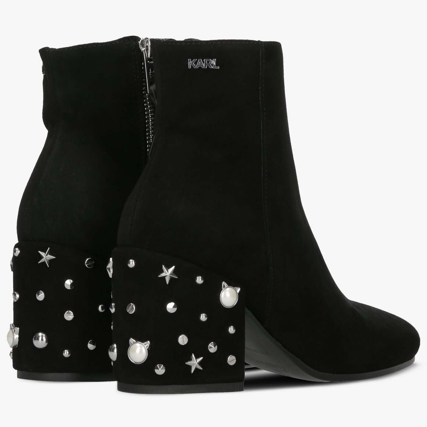 Damskie botki / sztyblety KARL LAGERFELD LAVINIA CELESTIA HEEL ANKLE kl31456000 kolor czarny