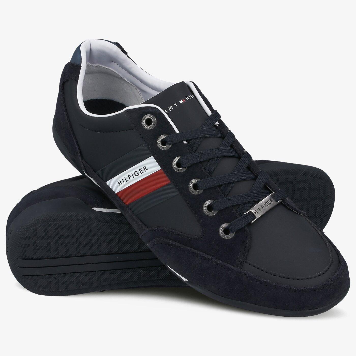 Męskie sneakersy (buty) TOMMY HILFIGER ROYAL 12C CORPORATE MATERIAL MIX CUPSOLE fm0fm02989dw5 kolor granatowy