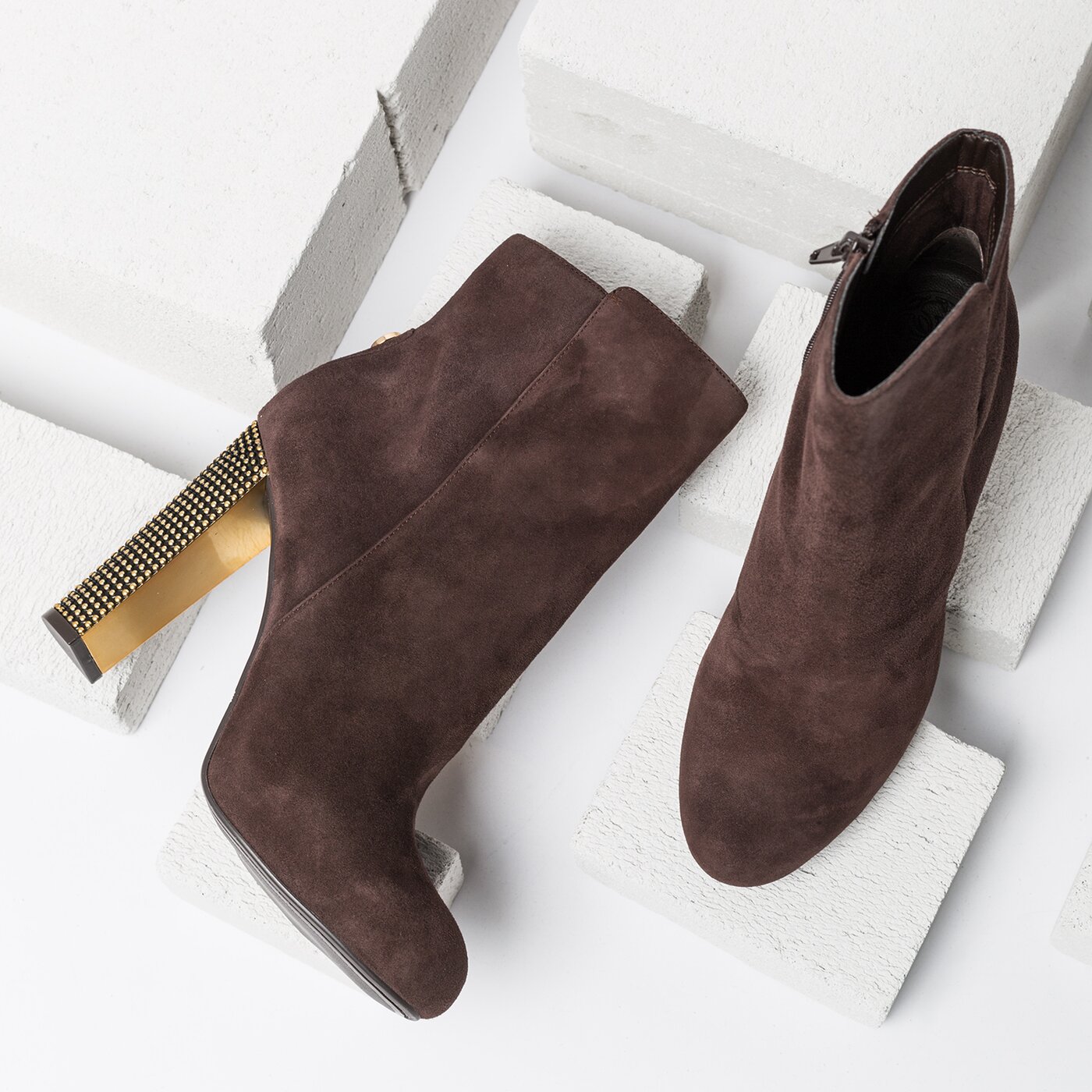 Damskie botki / sztyblety GUESS DODIE fldod3sue10brown kolor brązowy