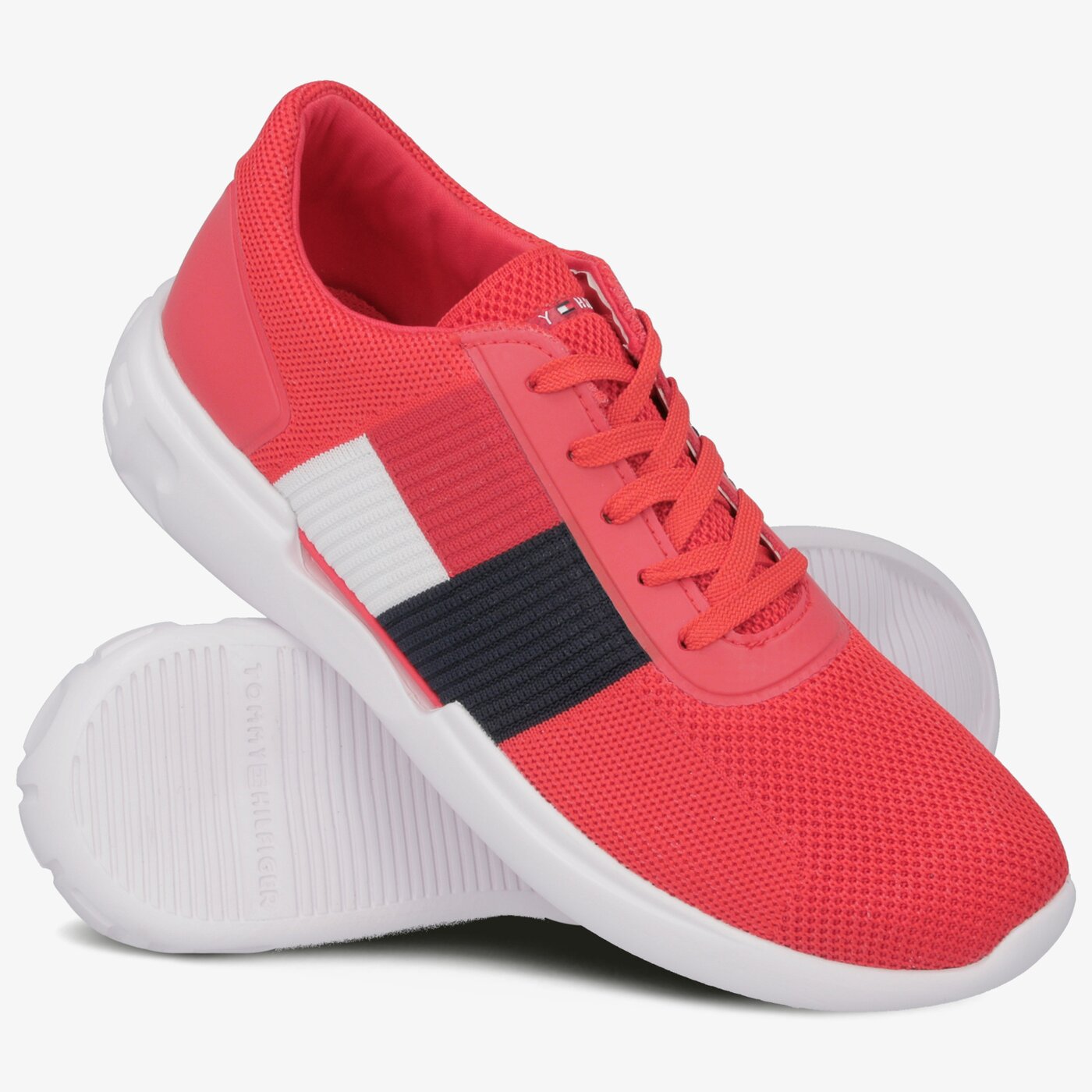 Męskie sneakersy (buty) TOMMY HILFIGER TATE 7C KNIT fm0fm02275654 kolor czerwony