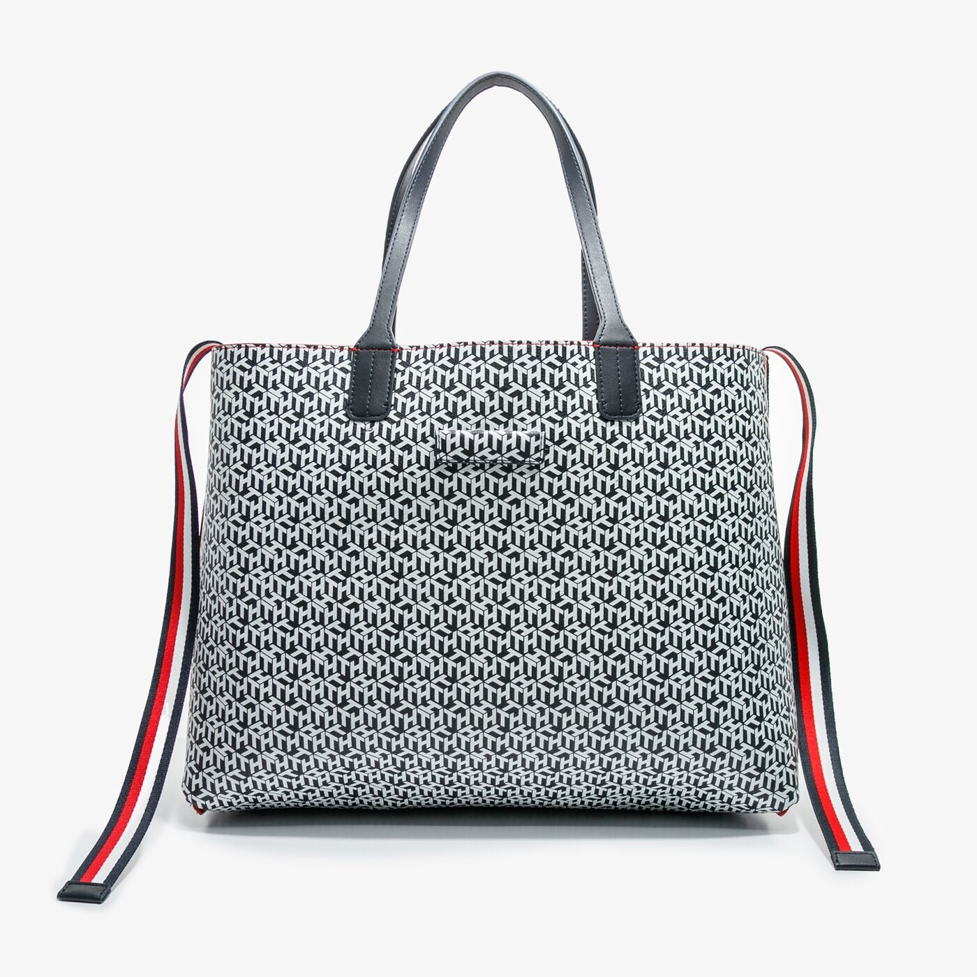 Damska torebka TOMMY HILFIGER TOREBKA ICONIC TOMMY TOTE MONOGRAM aw0aw08624xaf kolor multicolor