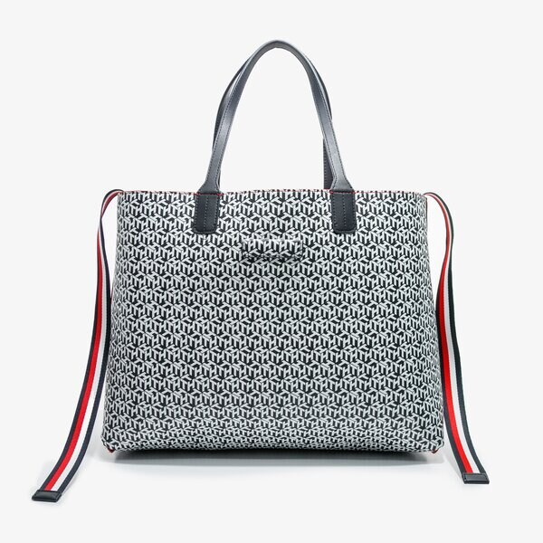 Damska torebka TOMMY HILFIGER TOREBKA ICONIC TOMMY TOTE MONOGRAM aw0aw08624xaf kolor multicolor