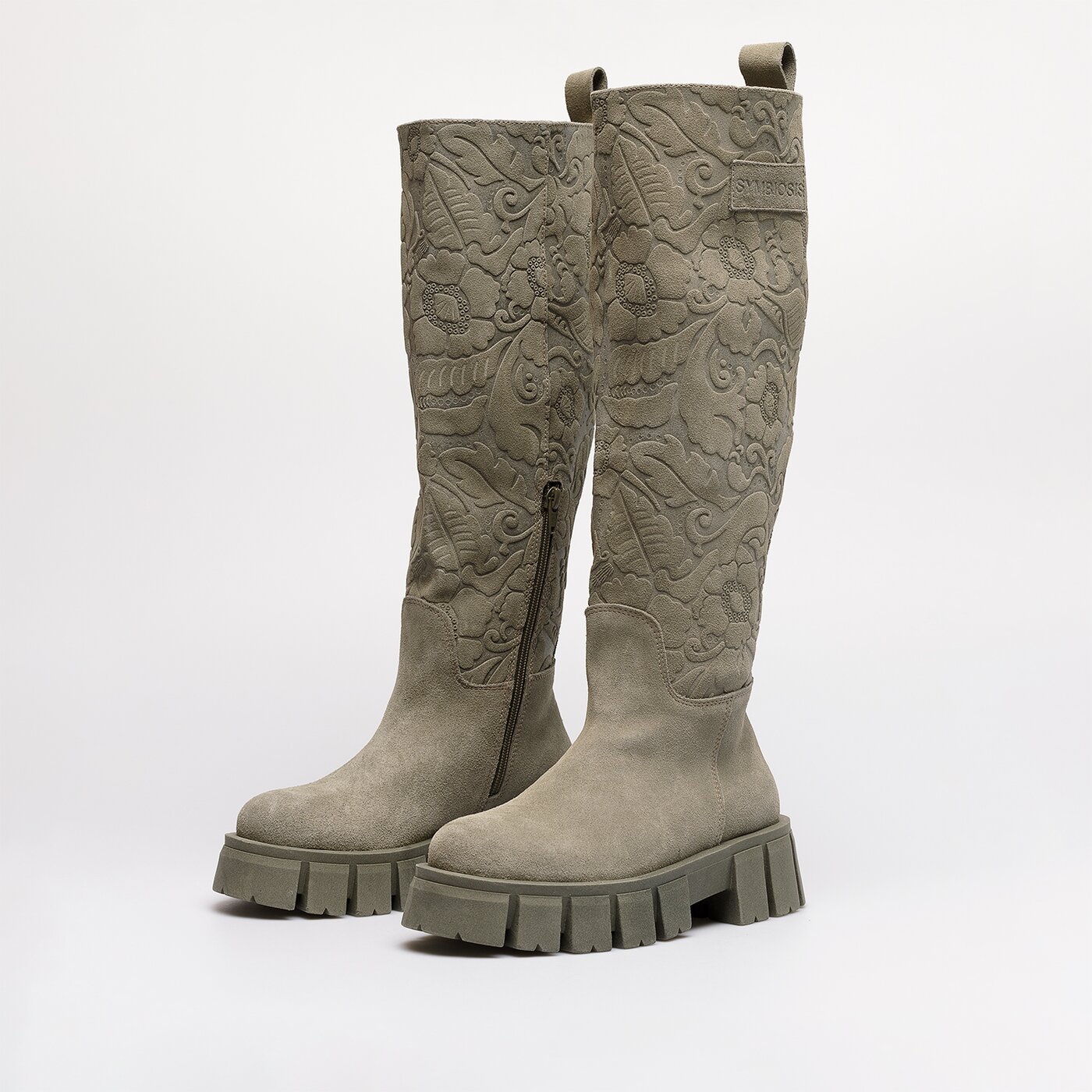 Damskie kozaki SYMBIOSIS HIGH BOOTS LETA sywc222014 kolor khaki