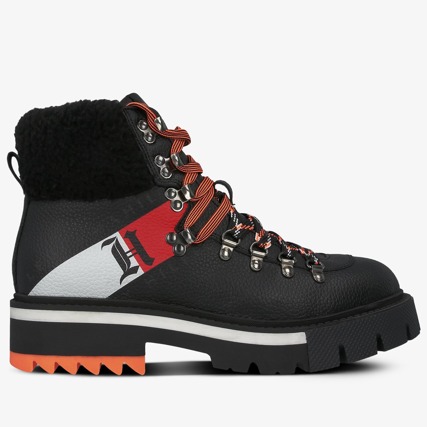 Męskie buty outdoor (trekkingowe) TOMMY HILFIGER LH CHUNKY BOOT 2A LH SHEARLING CHUNKY BOOT fm0fm03218bds kolor czarny