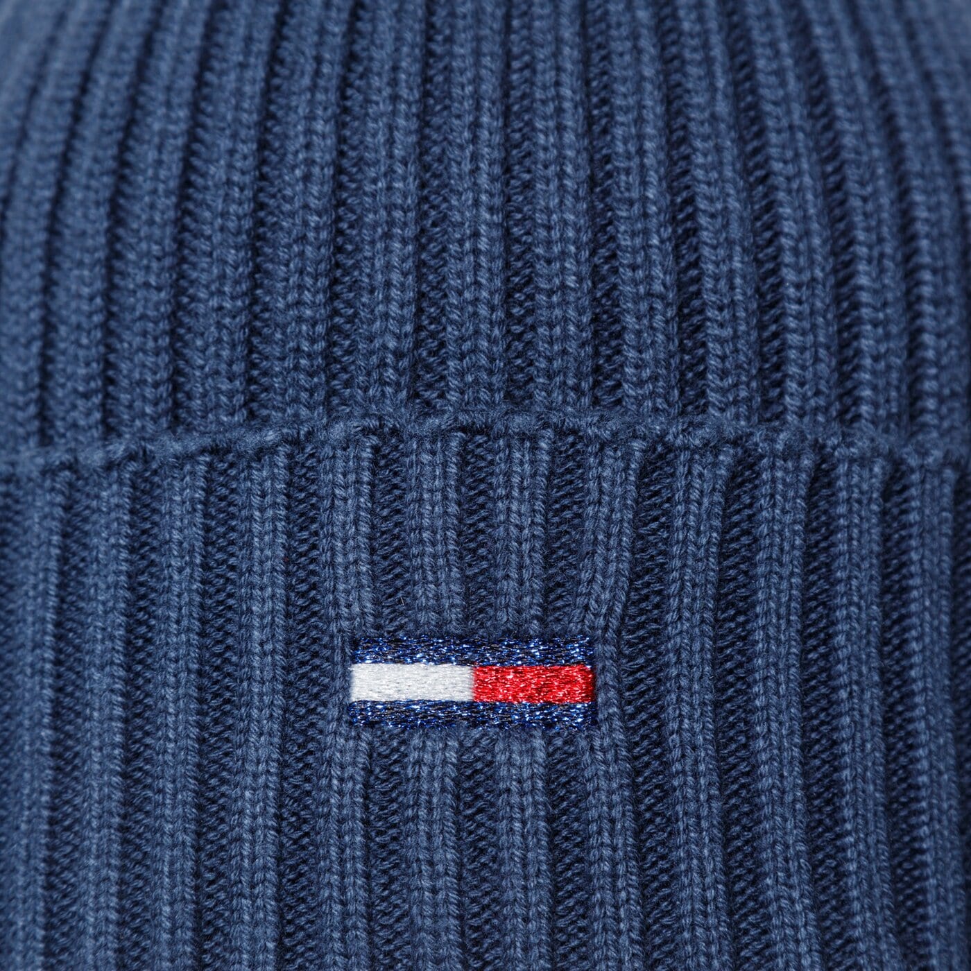 Damska czapka zimowa TOMMY HILFIGER CZAPKA TJW ESS FLAG BEANIE aw0aw10705c87 kolor granatowy