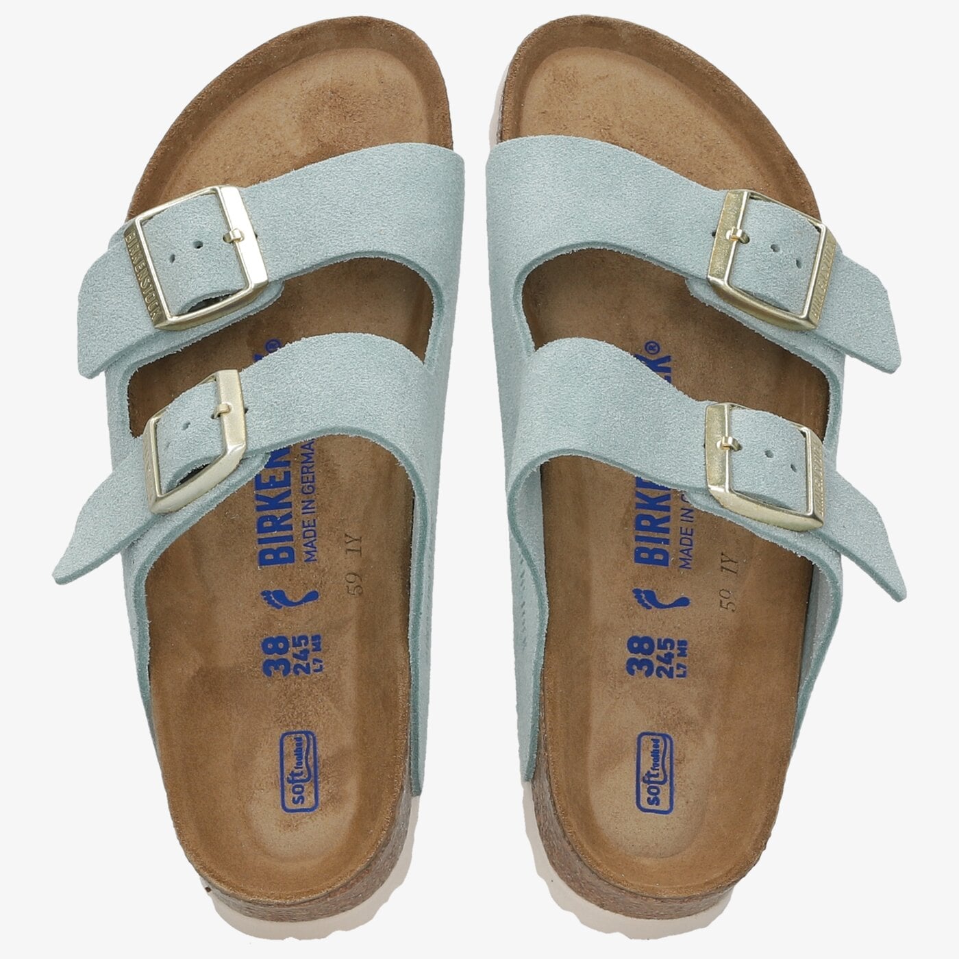 Damskie klapki BIRKENSTOCK ARIZONA SOFT FOOTBED  1016393 kolor niebieski