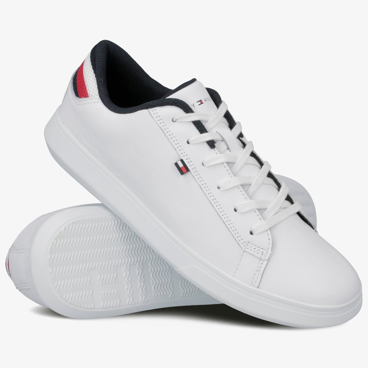Męskie sneakersy (buty) TOMMY HILFIGER DANIEL 1A2 KNIT DETAIL fm0fm02272100 kolor biały