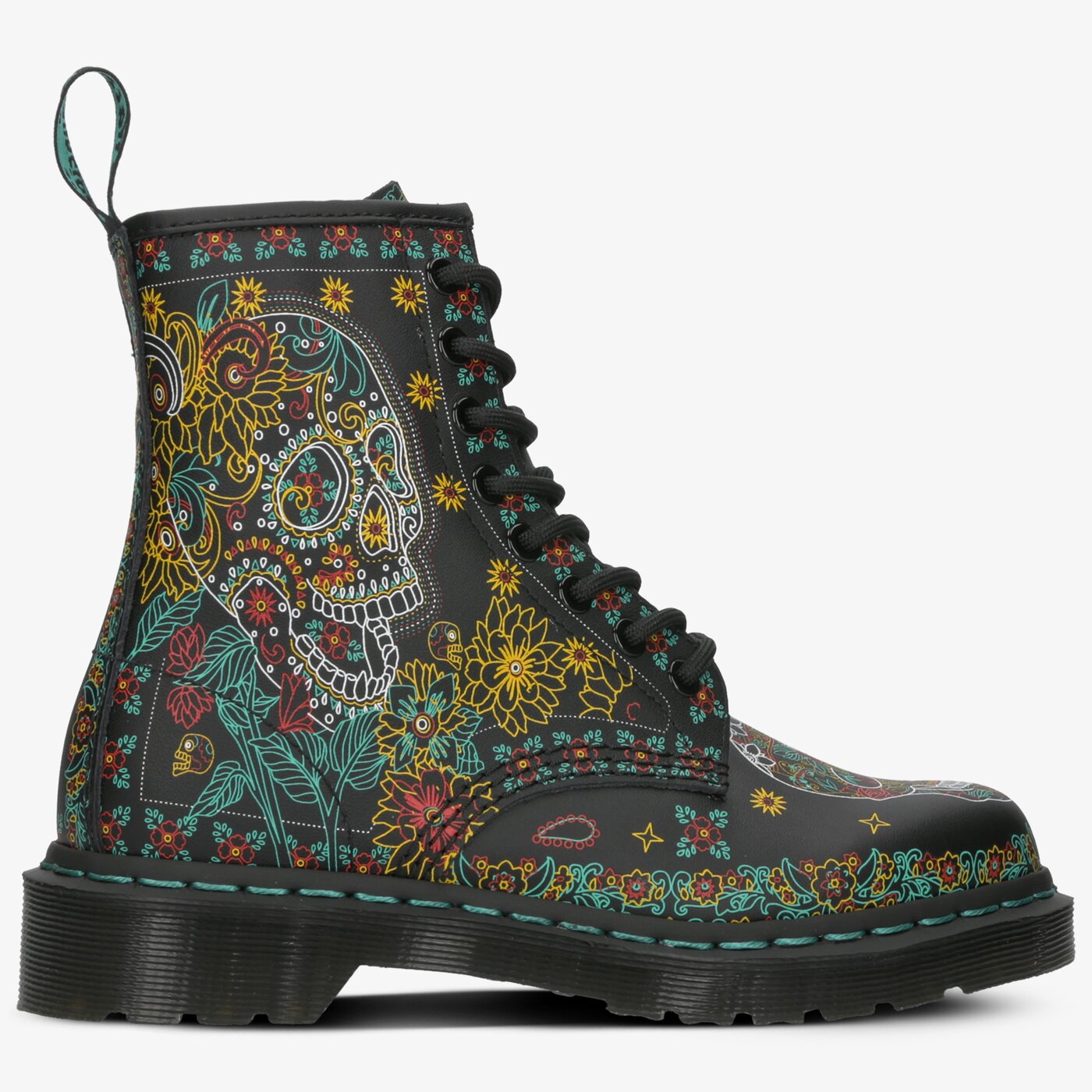 Damskie botki / sztyblety DR MARTENS 1460 SKULL8 EYE BOOT 25377102 kolor czarny
