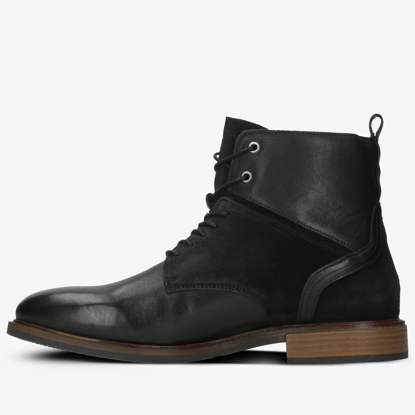 Męskie buty za kostkę TOMMY HILFIGER ELEVATED TALL LEATHER MIX BOOT fm0fm02456990 kolor czarny