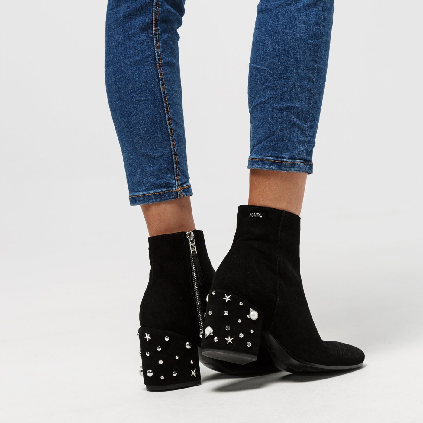 Damskie botki / sztyblety KARL LAGERFELD LAVINIA CELESTIA HEEL ANKLE kl31456000 kolor czarny