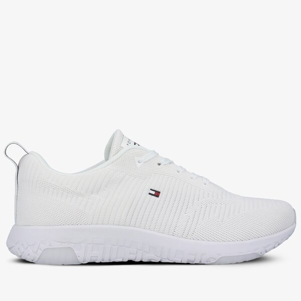 Męskie sneakersy (buty) TOMMY HILFIGER CORPORATE KNIT RIB RUNNER fm0fm02838ybr kolor biały