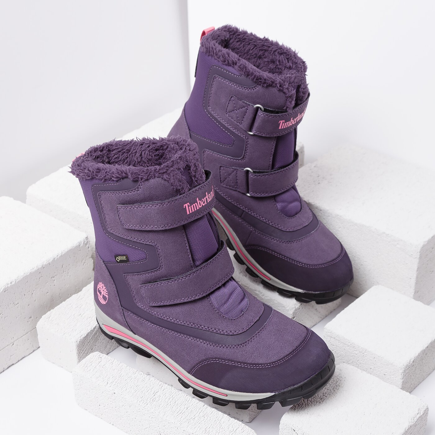 Dziecięce buty outdoor / trekkingowe TIMBERLAND CHILLBERG 2-STRAP GTX a1ljc kolor fioletowy