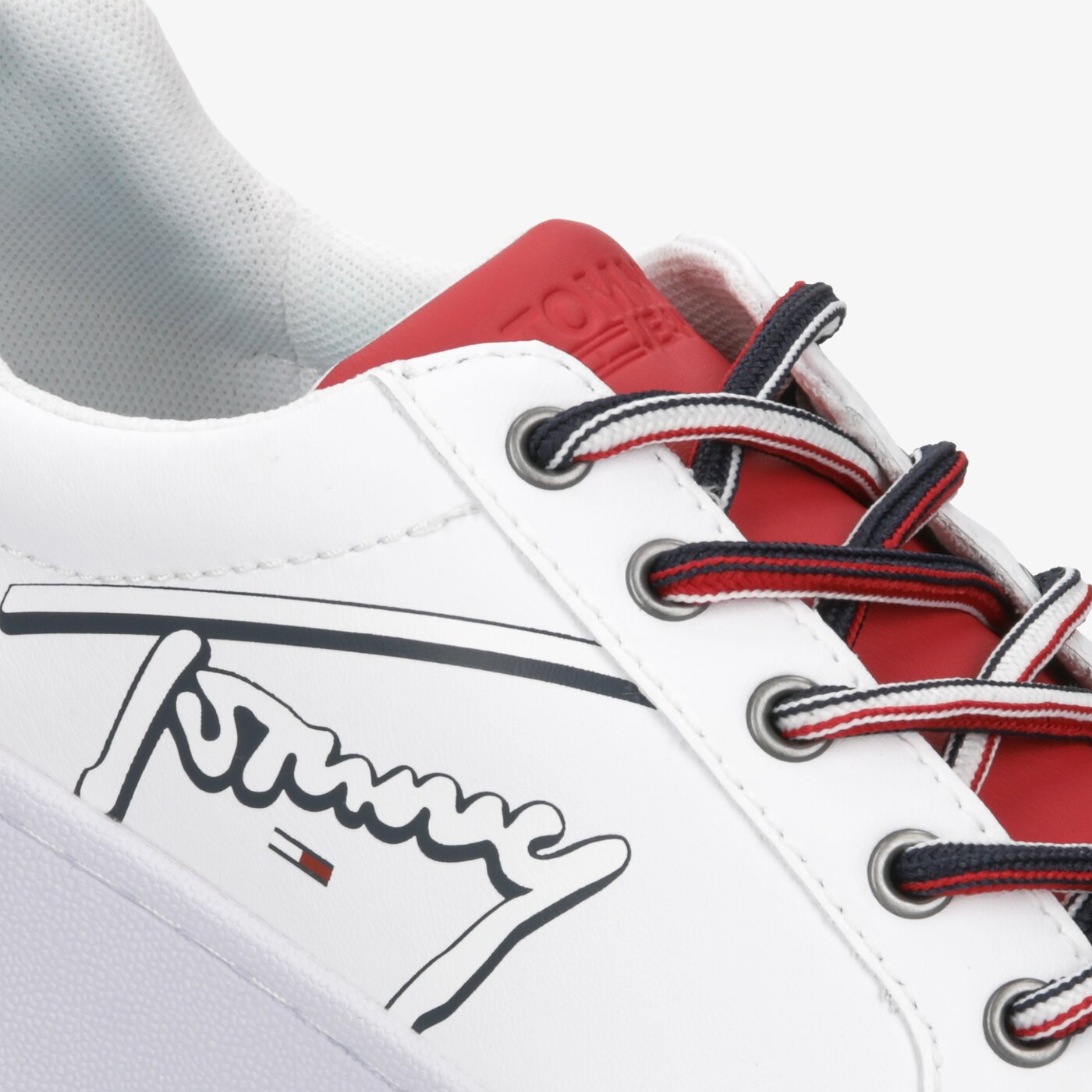 Damskie trampki TOMMY HILFIGER TOMMY ICON SIGNATURE FLATFORM en0en006890k6 kolor biały