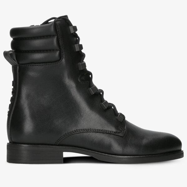 Damskie botki / sztyblety TOMMY HILFIGER PIN LOGO LACE UP BOOT en0en00697beh kolor czarny