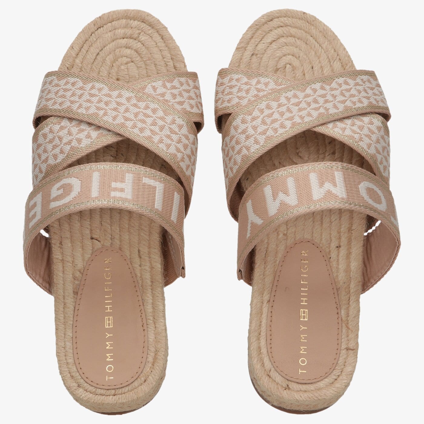 Damskie klapki TOMMY HILFIGER TOMMY WEBBING FLAT ESPADRILLE fw0fw06307abr kolor beżowy