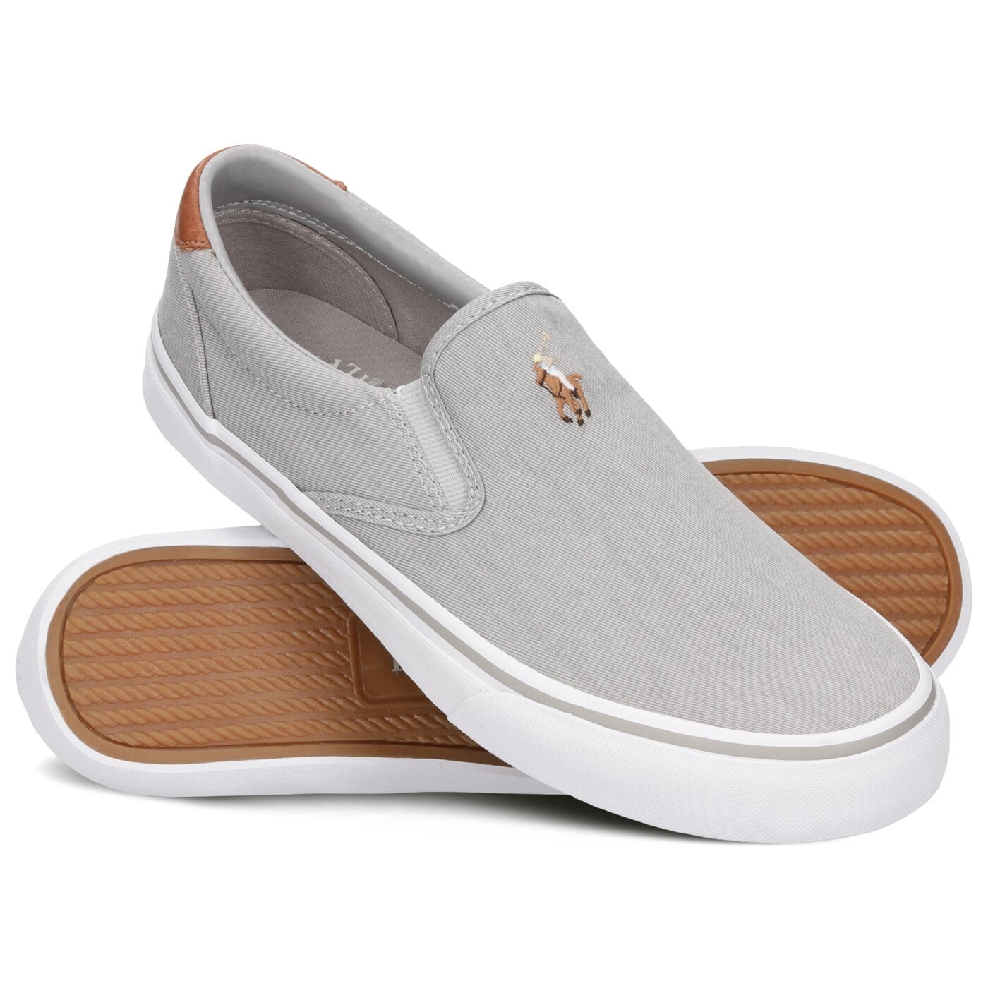 Męskie trampki POLO RL THOMPSON NE SNEAKERS VULC SOFT GREY WASHED TWILL 816747516003 kolor szary
