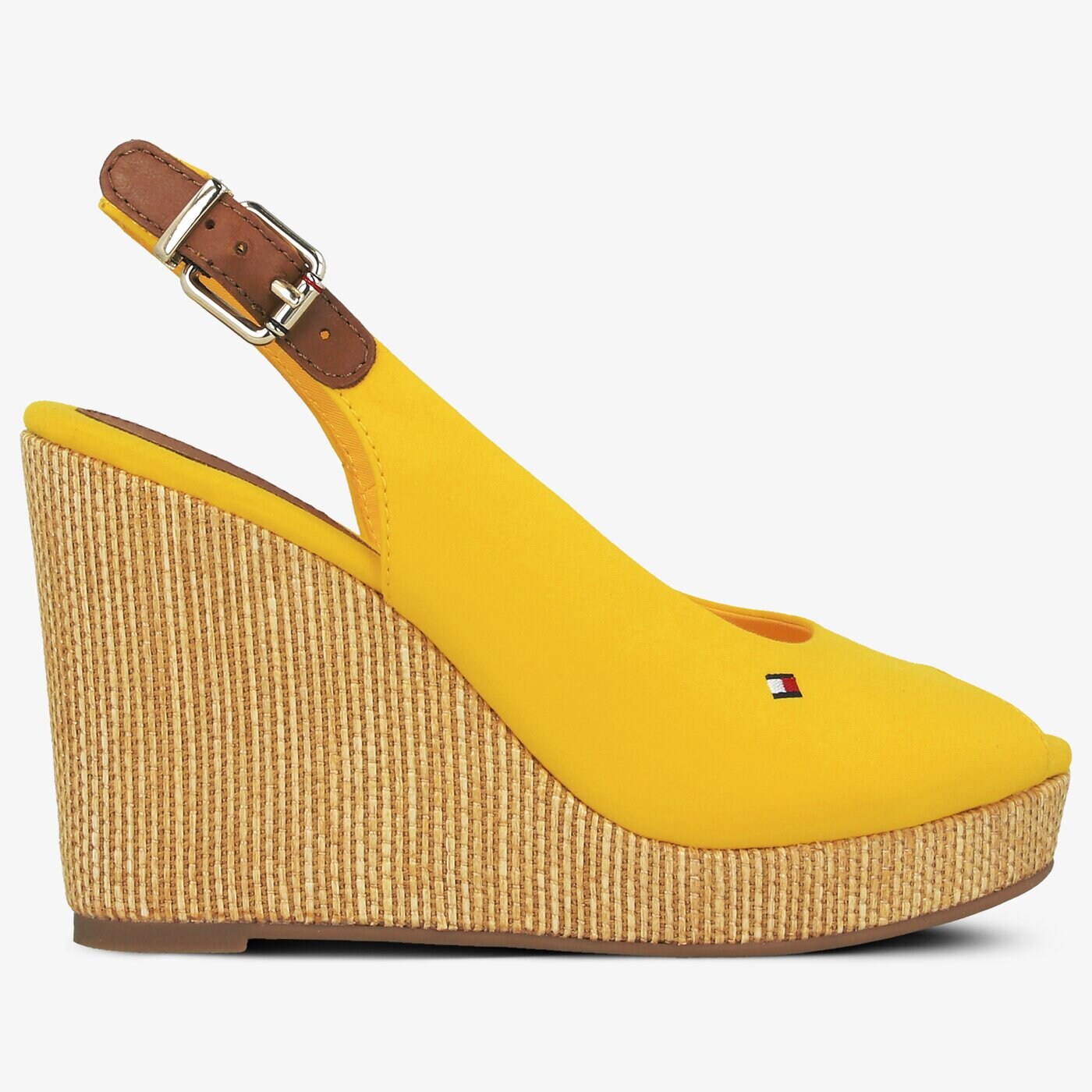 Damskie sandały TOMMY HILFIGER ICONIC ELENA SLING BACK WEDGE fw0fw04789zek kolor żółty