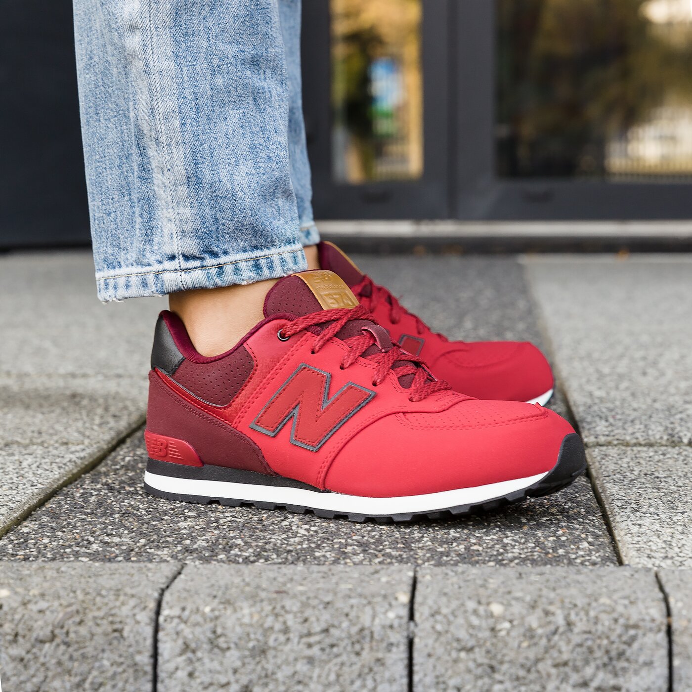 Dziecięce sneakersy (buty) NEW BALANCE KL574YIG kl574yig kolor czerwony