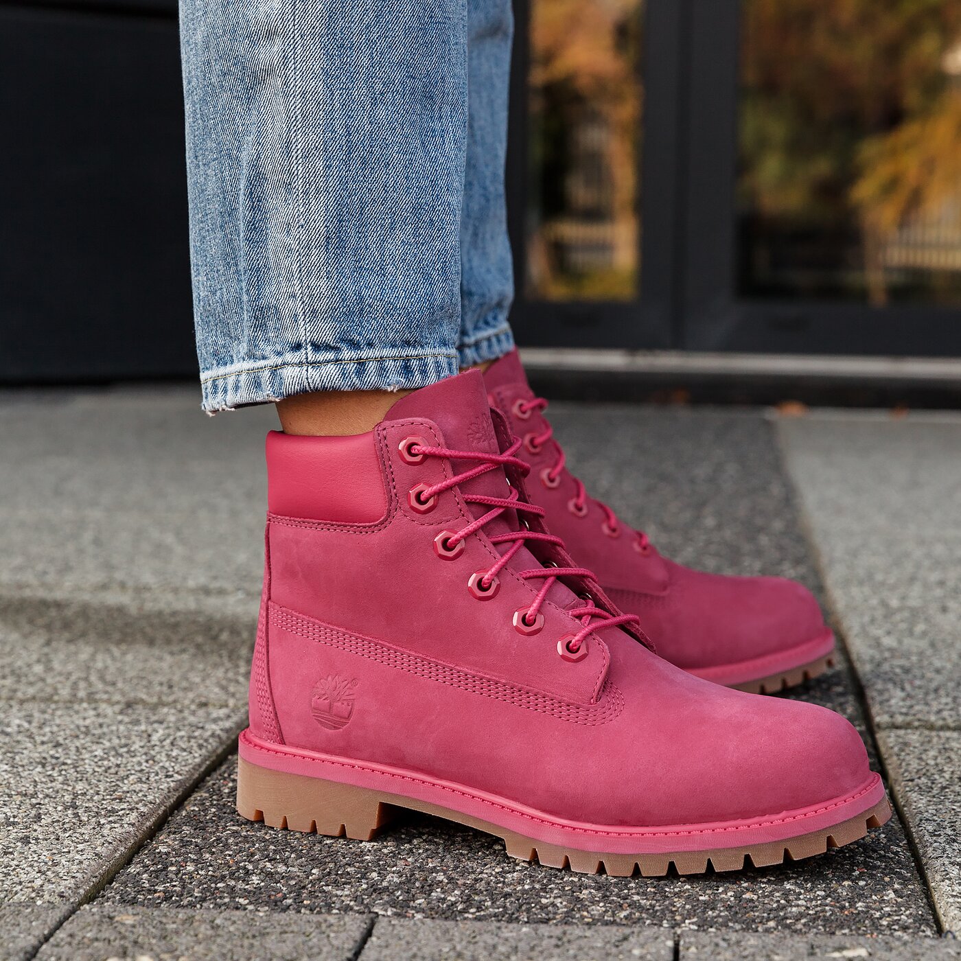 Dziecięce trapery TIMBERLAND PREMIUM 6 INCH WP BOOT  a1ode kolor różowy