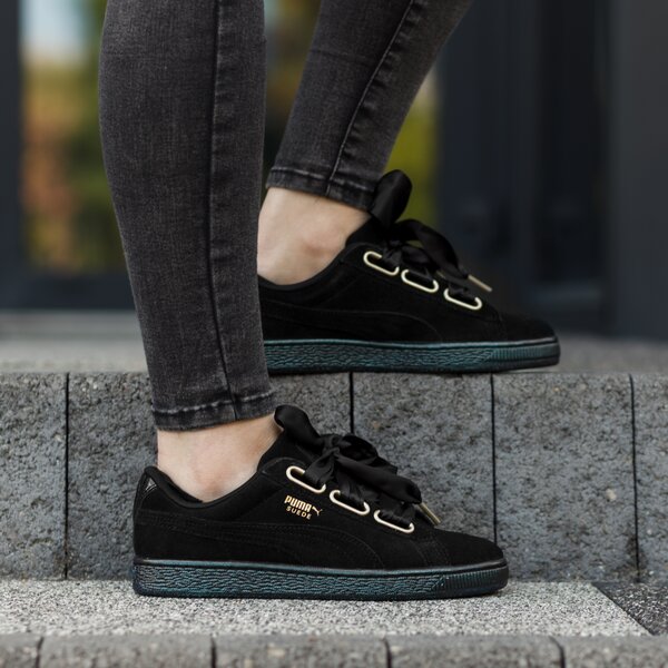 Damskie sneakersy (buty) PUMA SUEDE HEART SATIN 36271403 kolor czarny