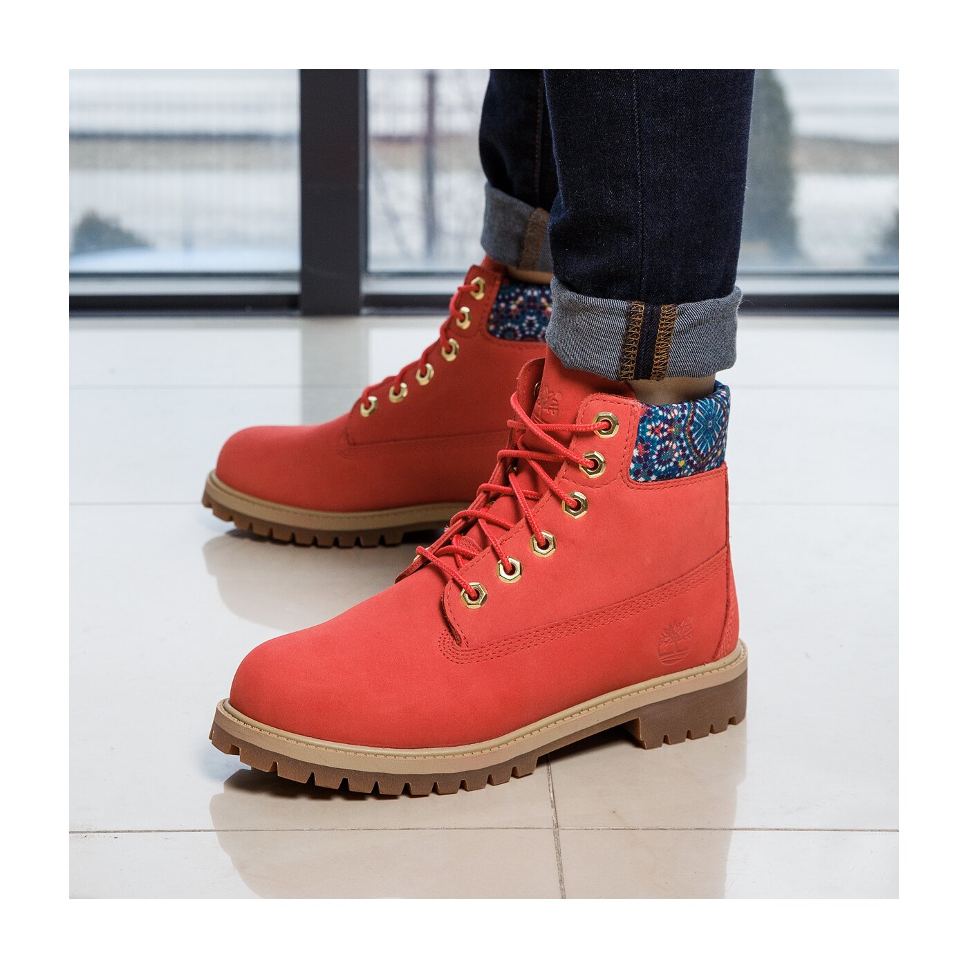 Dziecięce trapery TIMBERLAND PREMIUM 6 INCH WP BOOT  a1knl kolor różowy