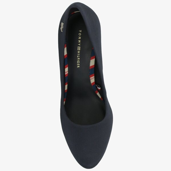 Damskie szpilki / czółenka TOMMY HILFIGER ESSENTIAL TEXTILE PUMP fw0fw04544cki kolor granatowy