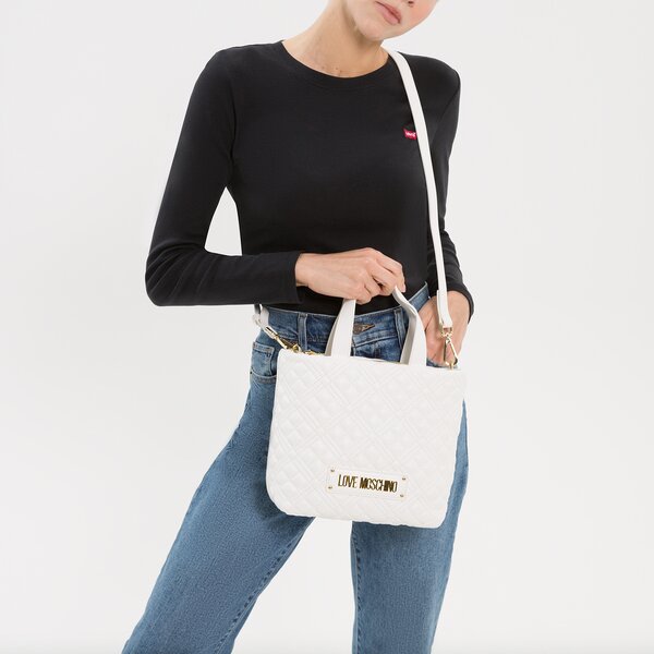 Damska torebka LOVE MOSCHINO TOREBKA QUILTED_BAG jc4312pp0fla0120 kolor biały