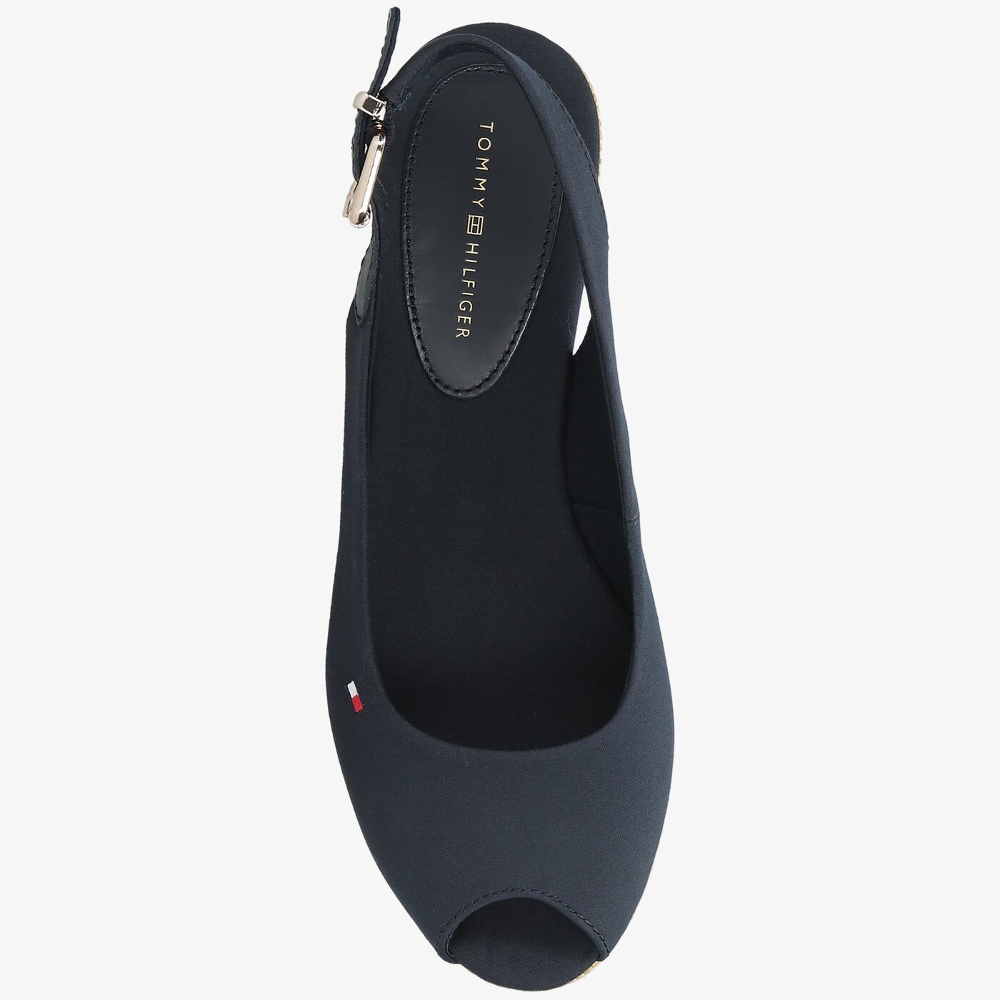 Damskie szpilki / czółenka TOMMY HILFIGER ICONIC ELBA SLING BACK WEDGE fw0fw04788dw5 kolor granatowy
