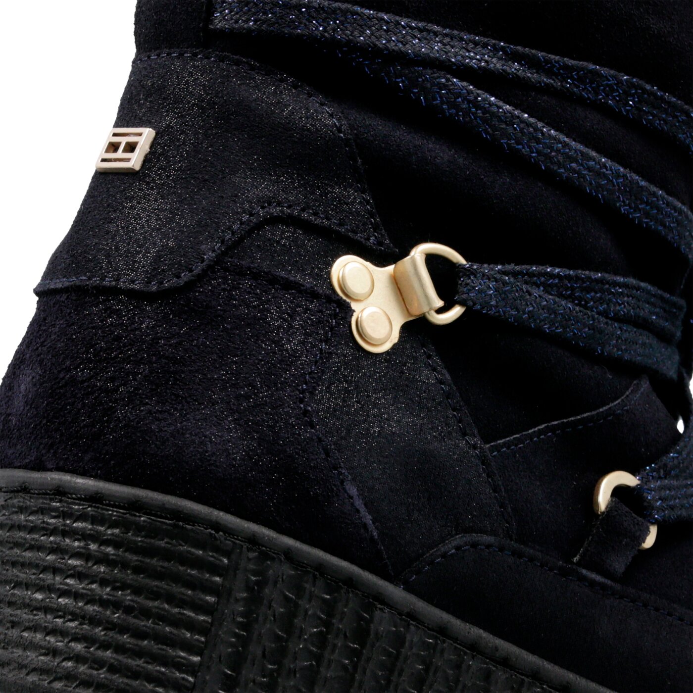 Damskie śniegowce TOMMY HILFIGER COZY WARMLINED SUEDE BOOT fw0fw03437403 kolor granatowy