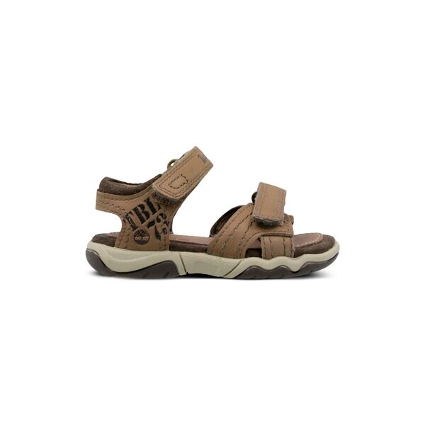 Dziecięce sandały / klapki TIMBERLAND EK OAK BLUFFS LEATHER 2 STRAP 2180a kolor brązowy