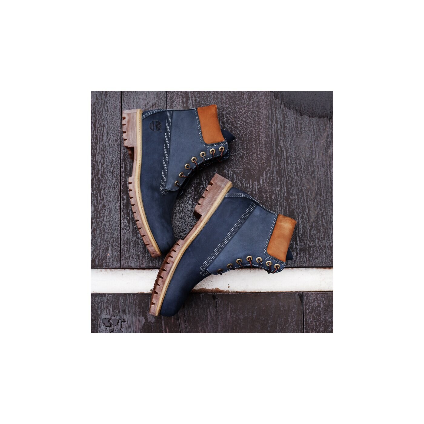 Męskie buty za kostkę TIMBERLAND PREMIUM 6 INCH BOOT 9653b kolor granatowy