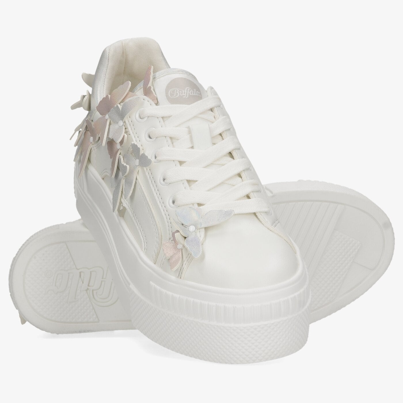 Damskie trampki BUFFALO PAIRED BUTTERFLIES 1630662 kolor biały