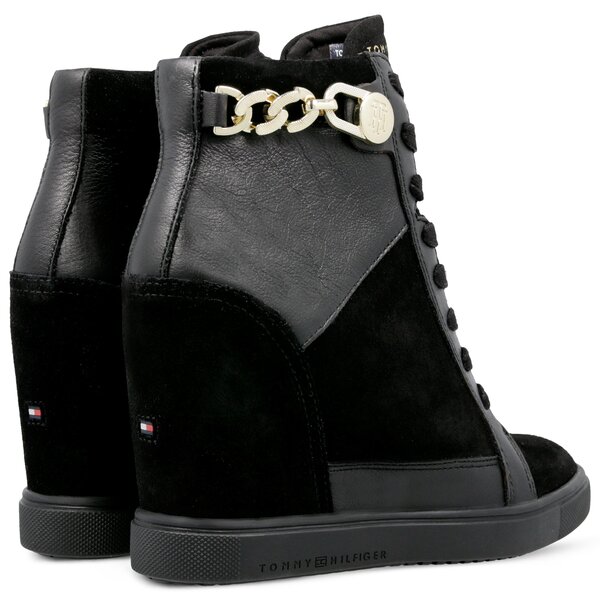 Damskie sneakersy (buty) TOMMY HILFIGER TOMMY CHAIN DRESS SNEAKER fw0fw03332990 kolor czarny