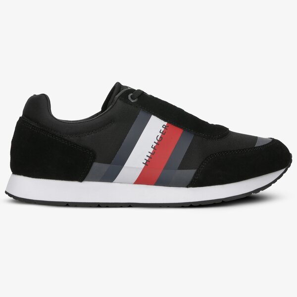 Męskie sneakersy (buty) TOMMY HILFIGER CORPORATE MIX FLAG RUNNER fm0fm02379990 kolor czarny