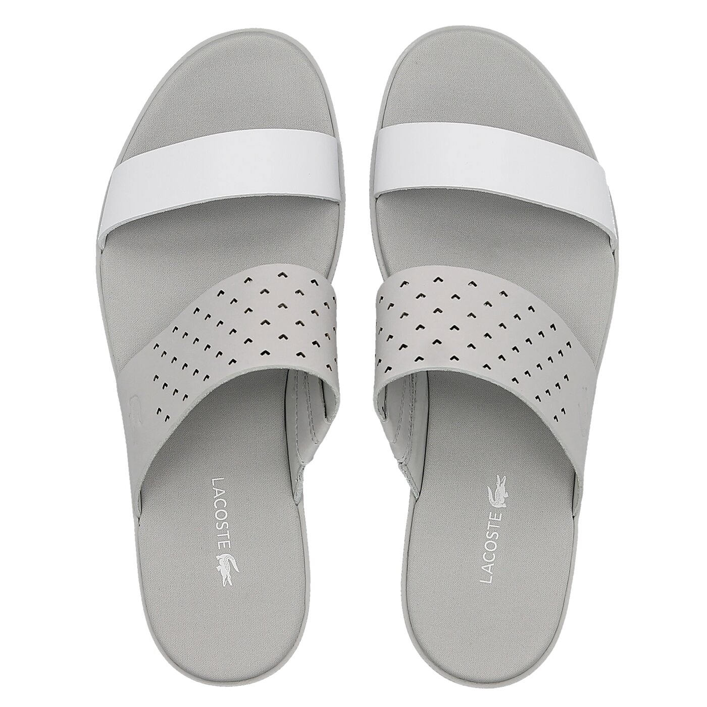 Damskie klapki LACOSTE NATOY SANDAL 117 1 733caw10242q5 kolor biały