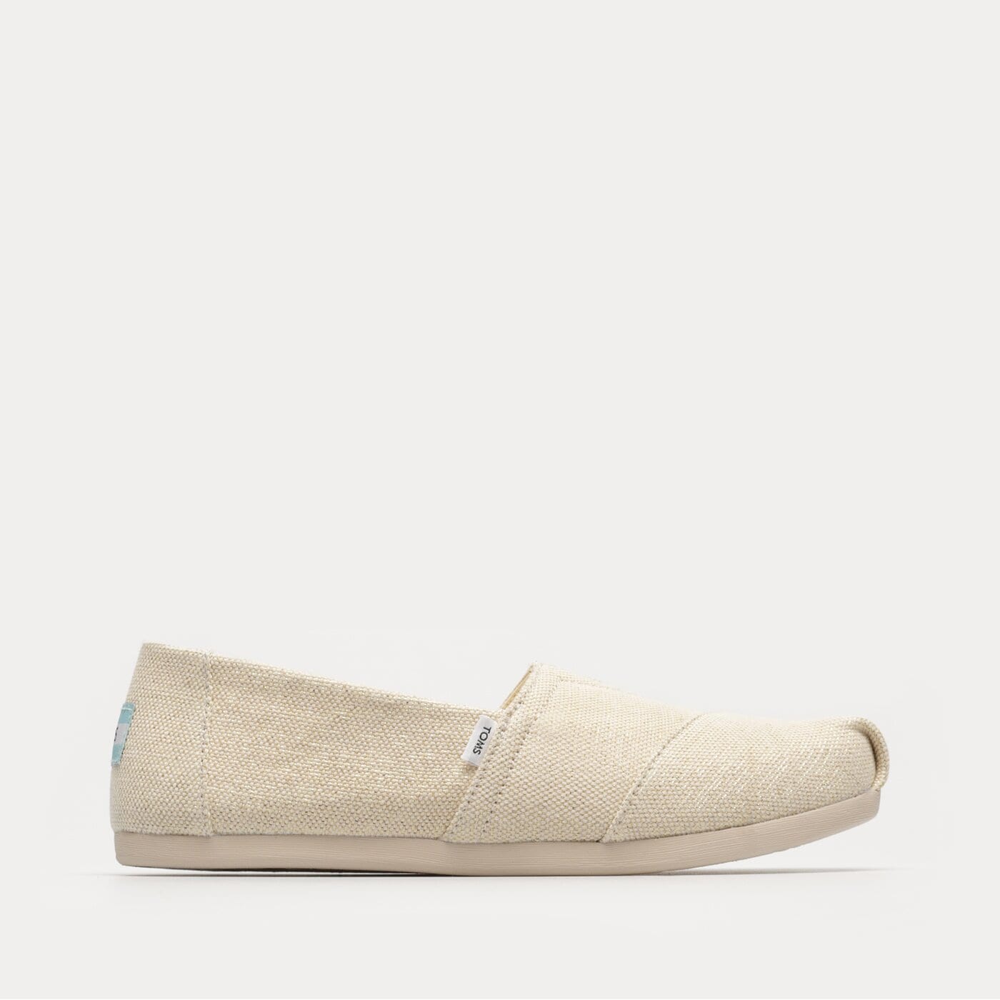 Damskie espadryle TOMS DARK NATURAL METALLIC LINEN 10019699 kolor beżowy