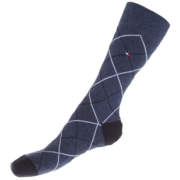 Męskie skarpetki TOMMY HILFIGER SKARPETY TATTERSALL 2P 442009001563 kolor niebieski