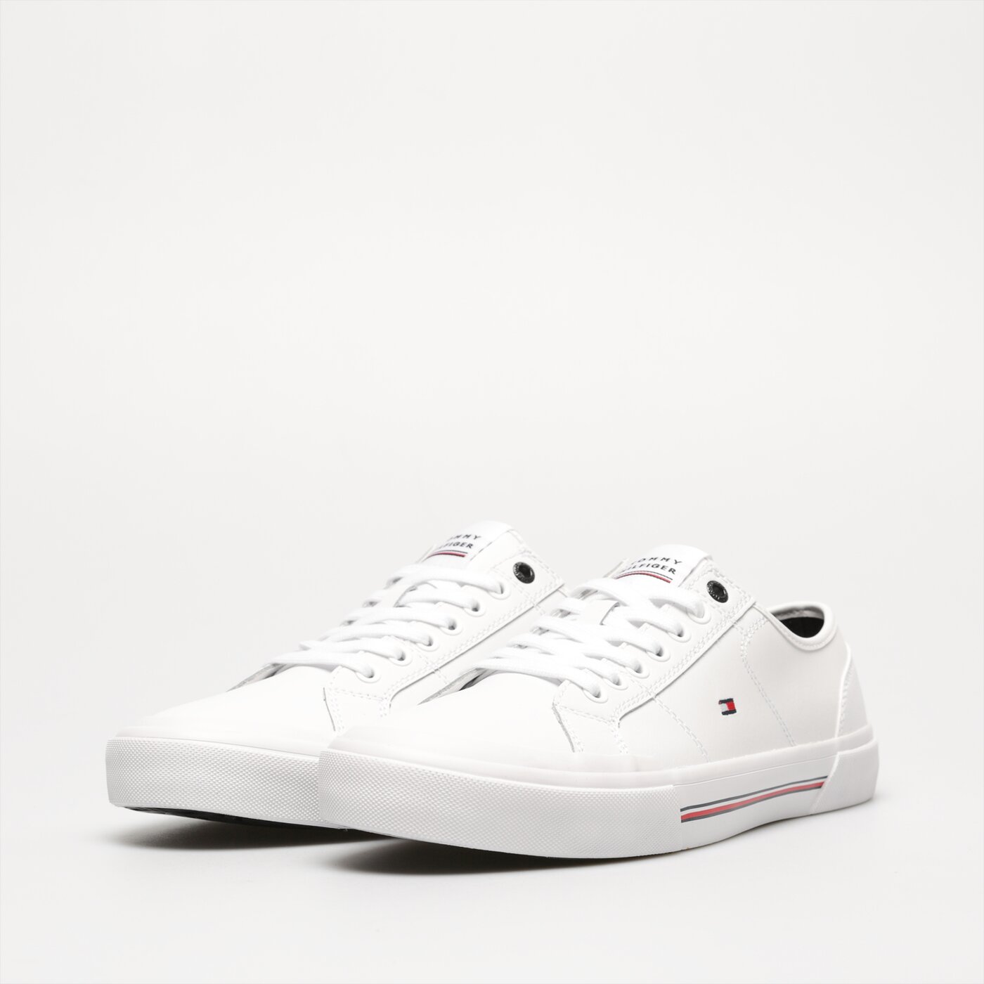 Męskie sneakersy (buty) TOMMY HILFIGER CORE CORPORATE VULC LEATHER fm0fm04561ybs kolor biały