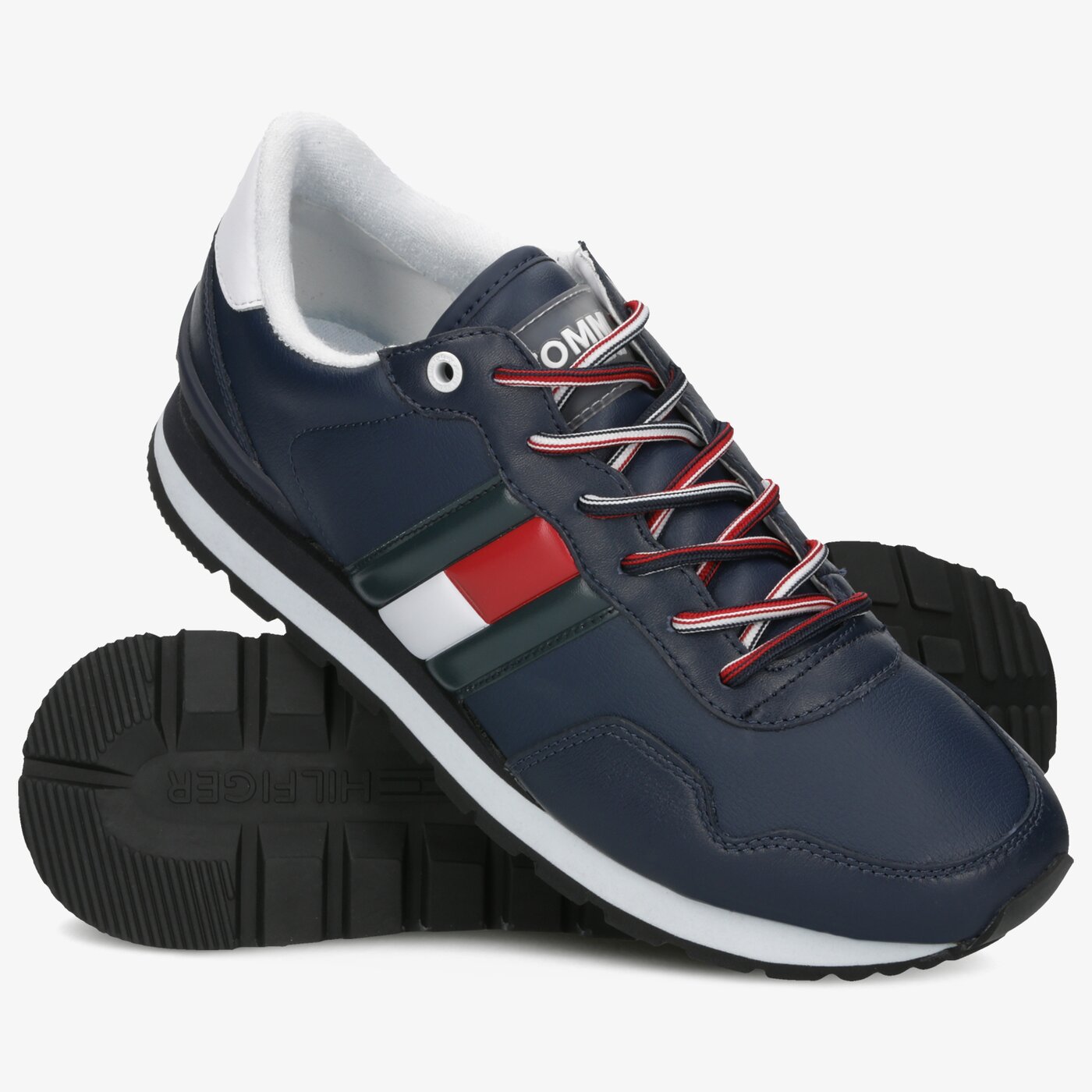 Męskie sneakersy (buty) TOMMY HILFIGER LEATHER LIFESTYLE SNEAKER em0em00349cey kolor granatowy