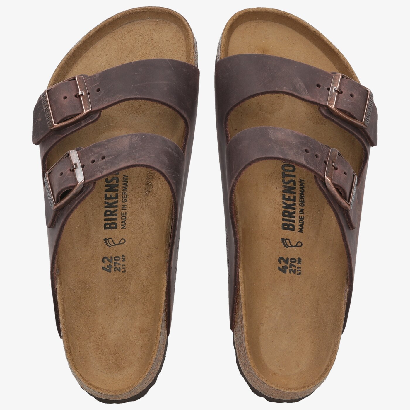 Męskie klapki BIRKENSTOCK ARIZONA OILED LEATHER  52531 kolor brązowy