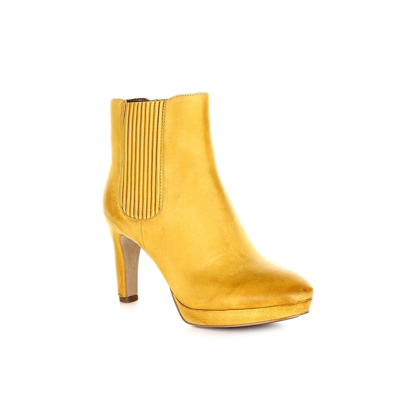 Damskie botki / sztyblety ECCO NAVOI 85 MM 35555302103 kolor żółty