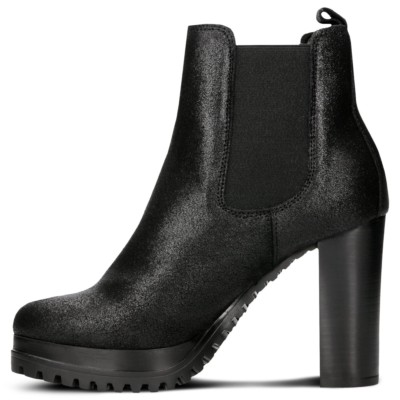 Damskie botki / sztyblety TOMMY HILFIGER METALLIC HEELED CHELSEA BOOT en0en00250990 kolor czarny