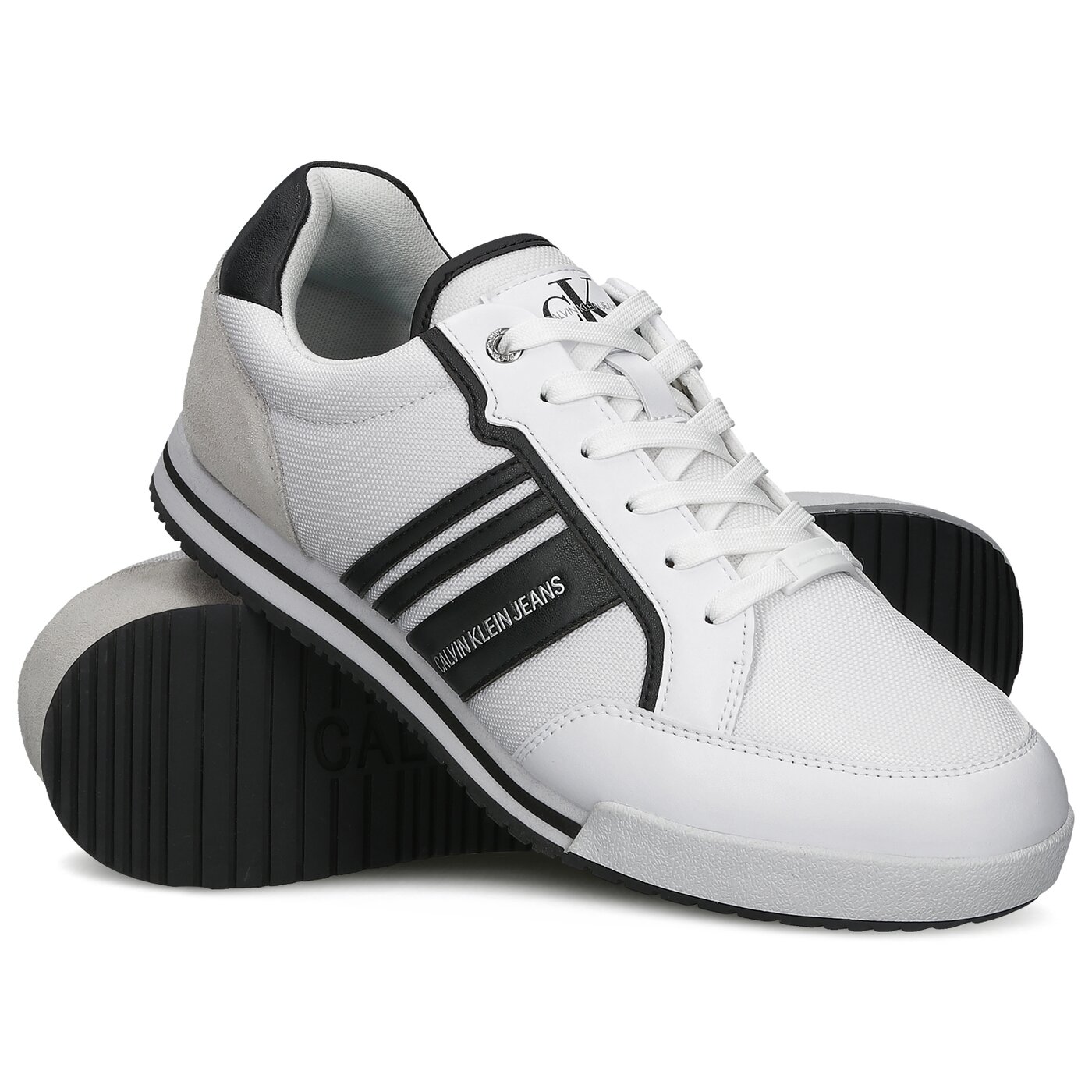Męskie sneakersy (buty) CALVIN KLEIN LOW PROFILE SNEAKER LACEUP PU-NY ym0ym00027yaf kolor biały