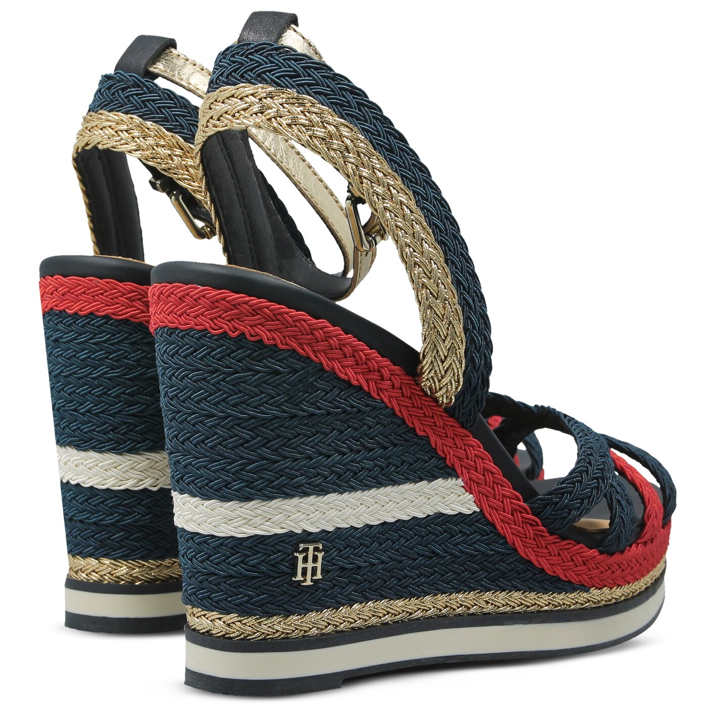 Damskie sandały TOMMY HILFIGER CORPORATE WEDGE SANDAL SPORTY fw0fw02396020 kolor granatowy