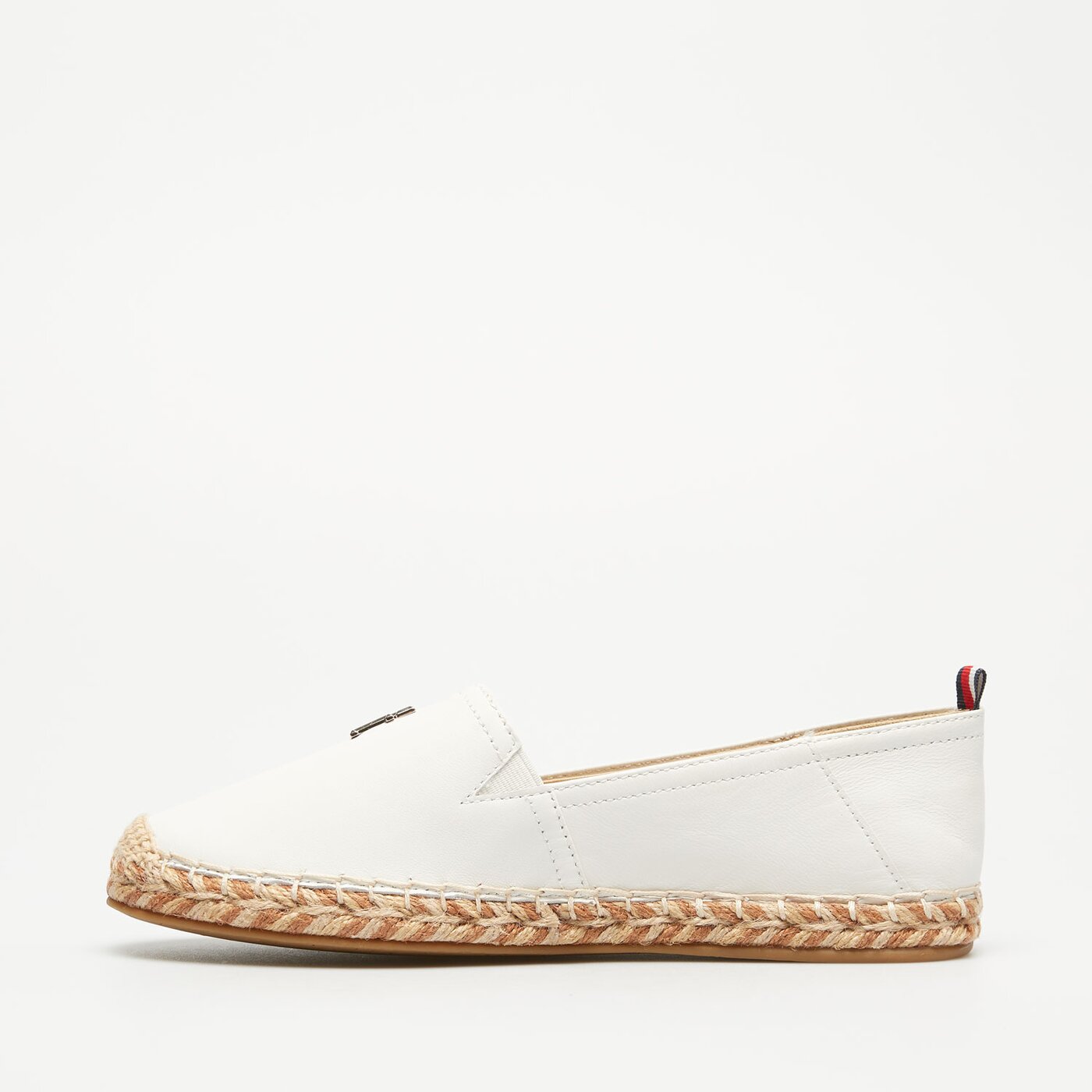 Damskie espadryle TOMMY HILFIGER TH LEATHER FLAT ESPADRILLE fw0fw07720ybl kolor biały